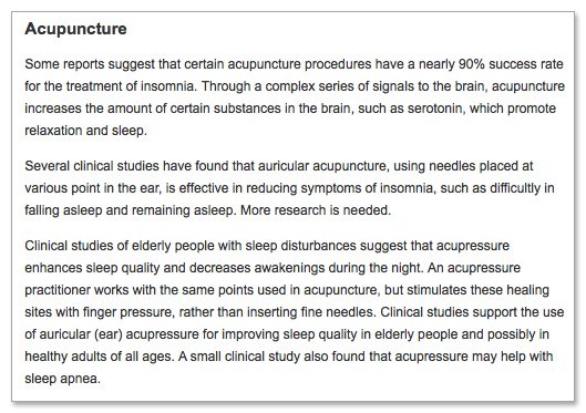 Acupuncture and Insomnia study