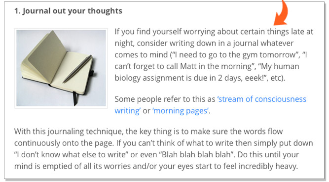 Journal out your thoughts for better sleep